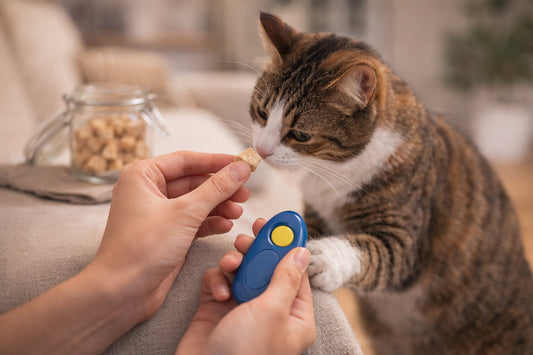 Katze reagiert auf Clickertraining